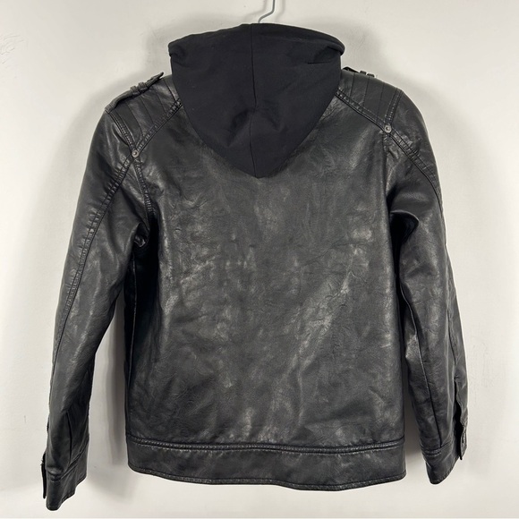 Guess hoodie  girl faux leather jacket 10-12 - Picture 2 of 9